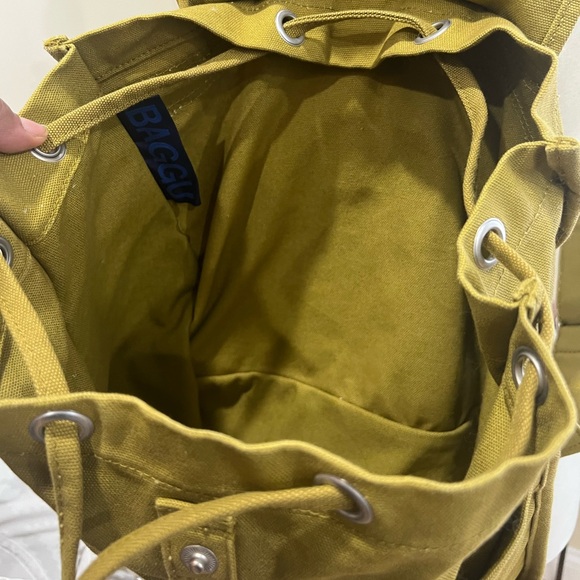 BAGGU Cotton Canvas Drawstring Backpack Purse - Picture 3 of 8